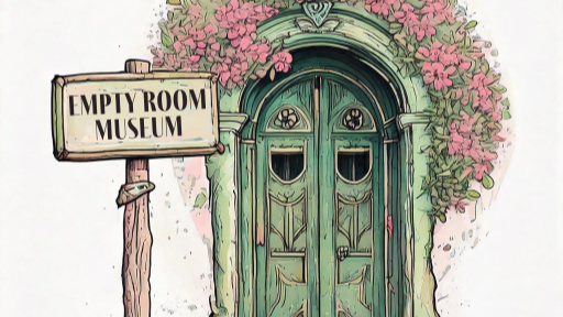 door with a sign "EMPTY ROOM MUSEUM"