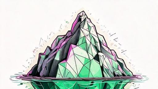 pink and green mountain, generated with Adobe Firefly